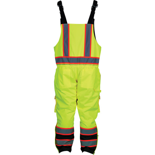 Insulated Overalls, Polyester/Polyurethane, Small, High Visibility Lime-Yellow Fastek