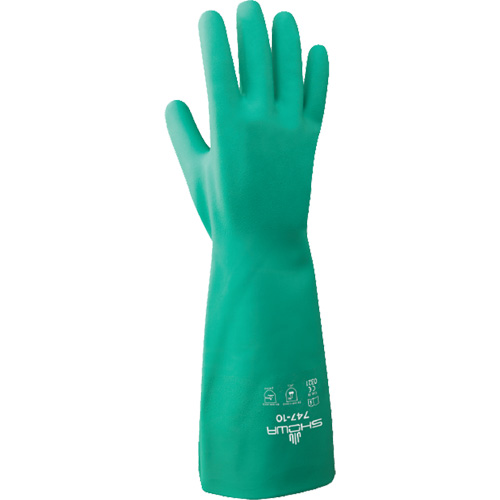 Chemical Resistant Gloves 747 Series, Size Large/9, 18" L, Nitrile, 22.04-mil Fastek