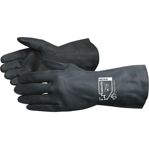 Gants doubl&eacute;s r&eacute;sistants aux produits chimiques Chemstop, Taille 7, 12" lo, N&eacute;opr&egrave;ne, Doublure en Ouat&eacute;e, 30 mils Fastek