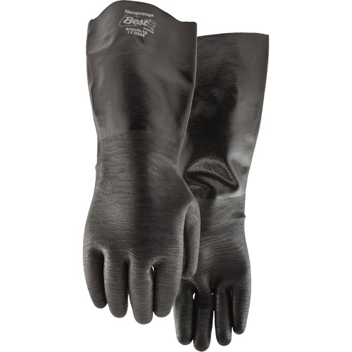 Chemical Resistant Gloves, Size Large/10, 18" L, Neoprene, Cotton Inner Lining, 84-mil Fastek