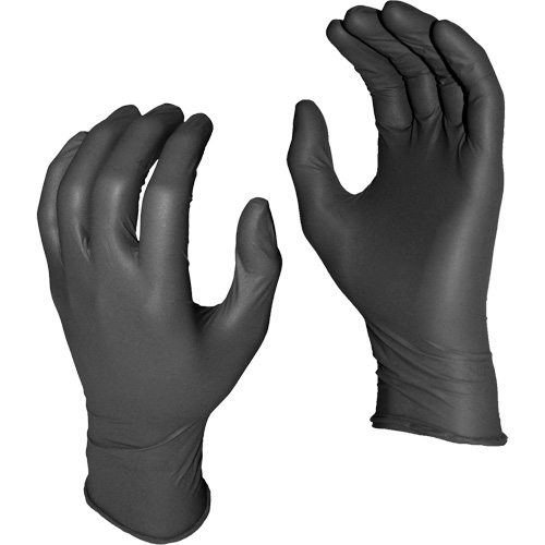 Grease Monkey&reg; Disposable Gloves, 2X-Large, Nitrile, 5-mil, Powder-Free, Black Fastek