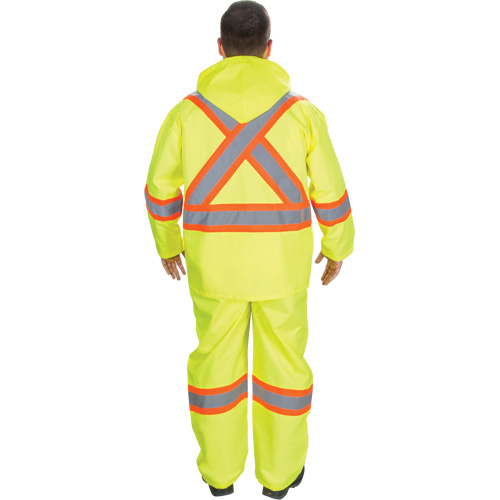 RZ1000 Rain Suit, Polyester, Small, High Visibility Lime-Yellow Fastek