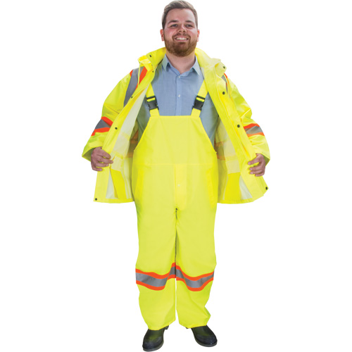RZ1000 Rain Suit, Polyester, Small, High Visibility Lime-Yellow Fastek