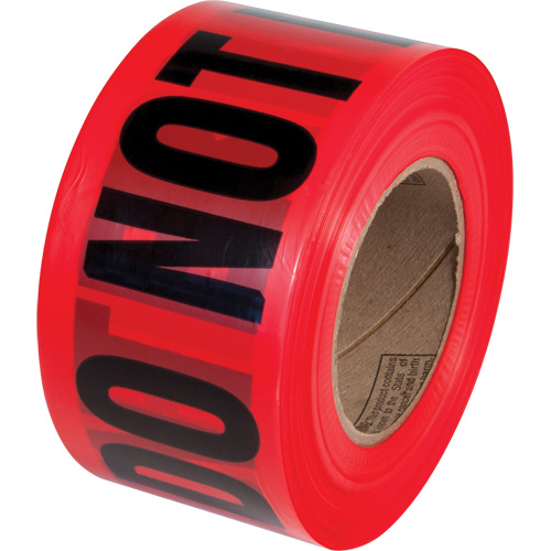 PrimeGuard "Danger Do Not Enter" Barricade Tape, English, 3" W x 1000' L, Black on Red Fastek
