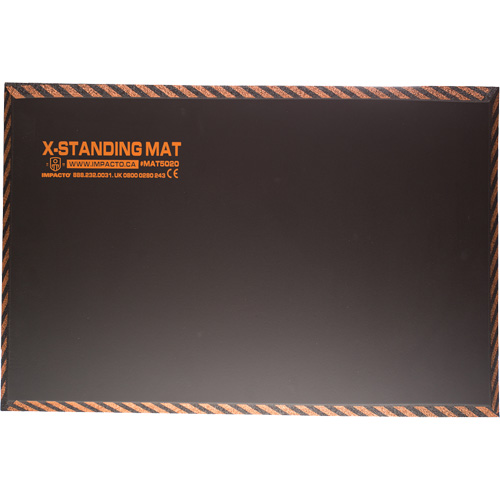 Anti-Fatigue Standing Mat, Smooth, 16" x 28" x 1", Black, Rubber Fastek