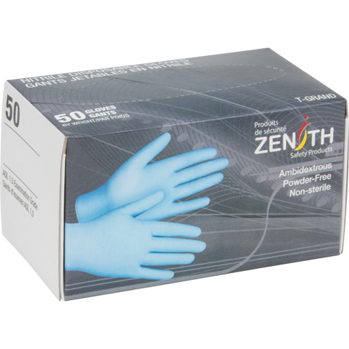 Gants jetables en paquets pour distributeur, Moyen, Nitrile, 4,5 mils, Sans poudre, Bleu Fastek
