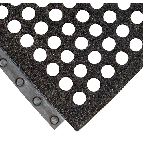 24/Seven&reg; Locksafe&reg; Anti-Fatigue Mat, Honeycomb, 3' x 3' x 5/8", Black, Nitrile Fastek