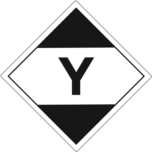 "Y" Limited Quantity Air Shipping Labels, 4" L x 4" W, Black on White Fastek
