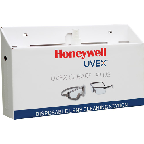 Uvex&reg; Clear&reg; Plus Disposable Lens Cleaning Station, Cardboard, 16" L x 3.19" D x 9.25" H Fastek