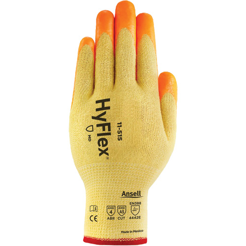 HyFlex&reg; High Visibility Cut-Resistant Gloves, Size 9, 13 Gauge, Foam Nitrile Coated, Stainless Steel/Kevlar&reg;/Spandex Shell, ASTM ANSI Level A5/EN 388 Level E Fastek