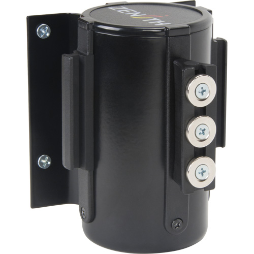 Wall Mount Barrier with Magnetic Tape, Steel, Screw Mount, 12', Black Tape Fastek