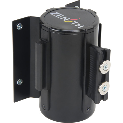 Wall Mount Barrier with Magnetic Tape, Steel, Screw Mount, 7', Yellow Tape Fastek