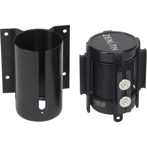 Barri&egrave;re &agrave; fixation murale avec ruban magn&eacute;tique, Acier, Fixation par vis, 7', Ruban Noir Fastek