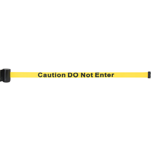 Wall Mount Barrier with Magnetic Tape, Steel, Screw Mount, 7', Yellow Tape Fastek