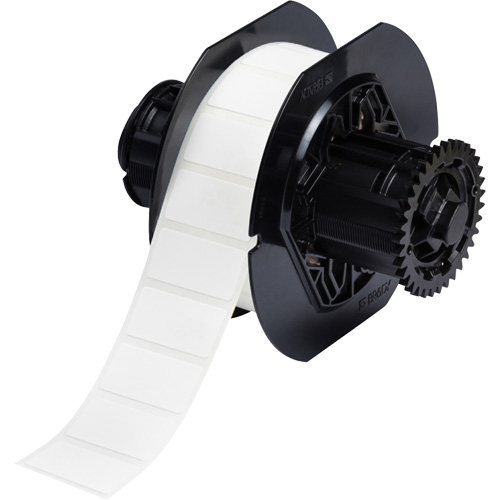 B33 Polyamide Coated Cloth Labels, Nylon, 1.5" L x 0.75" H, White Fastek