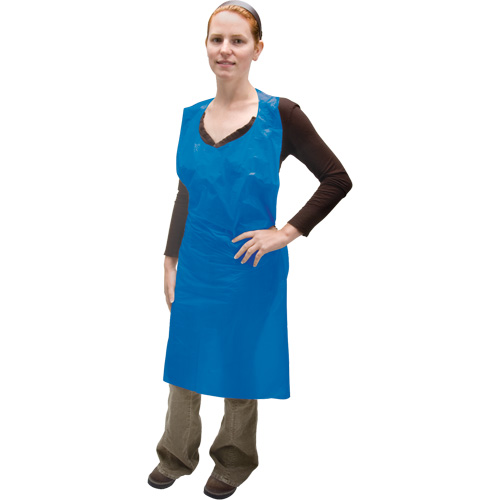 Polyethylene Apron, Polyethylene, Blue, 35" W x 46" L Fastek