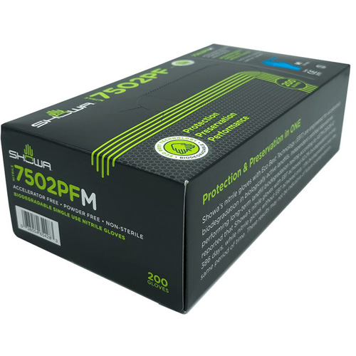 Gants jetables biod&eacute;gradable, T-petit, Nitrile, 2,5 mils, Sans poudre, Bleu Fastek