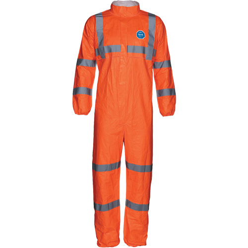 Combinaison haute visibilit&eacute; avec collet, Petit, Orange, Tyvek 500 Fastek