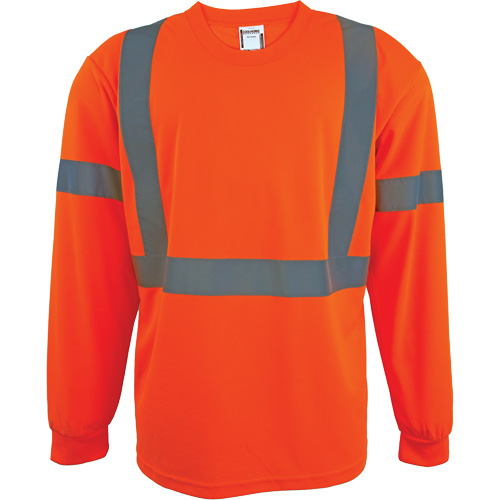 Chemise de s&eacute;curit&eacute; &agrave; manches longues, Polyester, 2T-Grand, Orange haute visibilit&eacute; Fastek