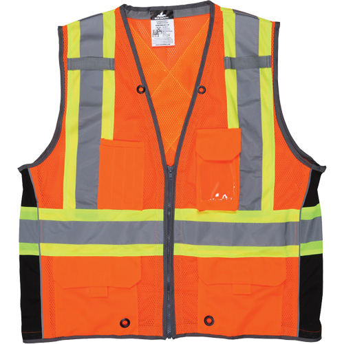 Veste de s&eacute;curit&eacute; pour arpenteur, Orange haute visibilit&eacute;, Grand, Polyester Fastek