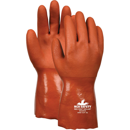 Gants r&eacute;sistant aux coupures Redcoat, Taille 2T-Grand, Rev&ecirc;tement PVC, Enveloppe en Kevlar, ASTM ANSI niveau A2/EN 388 niveau 3 Fastek