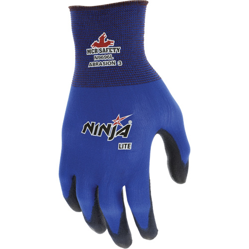 Ninja&reg; Lite Coated Gloves, Large, Polyurethane Coating, 18 Gauge, Nylon Shell Fastek