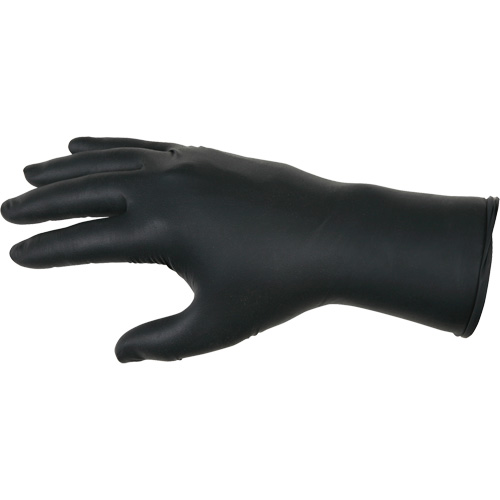 NitriShield Stealth Extra Disposable Gloves, Large, Nitrile, 6-mil, Powder-Free, Black Fastek