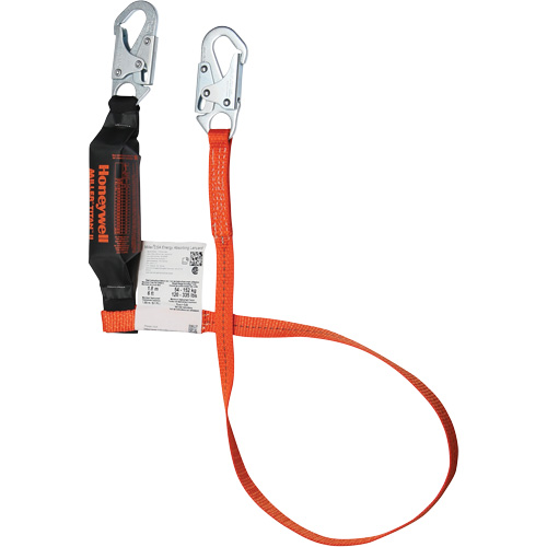 Titan Shock-Absorbing Lanyard, 6', Locking Snap Hook Center, Locking Snap Hook Leg Ends, Polyester Fastek