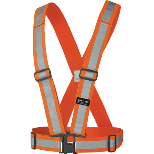 5591 Adjustable Safety Sash, High Visibility Orange, Silver Reflective Colour, One Size Fastek