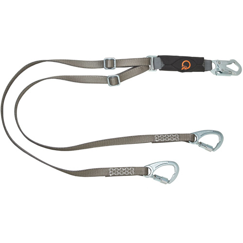 V-Series Tie-Back Lanyard, 6', Carabiner Center, Snap Hook Leg Ends, Nylon Fastek