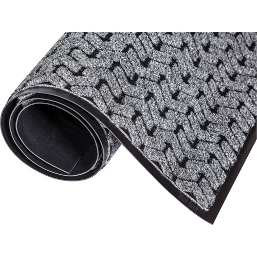 Tire-Track Performance Entrance Mats, Wiper/Scraper, 4' x 8' x 3/8", Grey Fastek