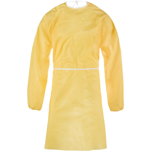 ChemMax&reg; 1 Gown, One Size, Yellow, Polyethylene/Polypropylene Fastek