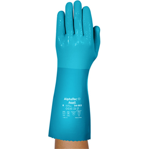 Gants r&eacute;sistants aux produits chimiques AlphaTec 04-003, Taille 8, 14" lo, Nitrile/PVC, Doublure en Molleton, Gant de calibre hiver Fastek