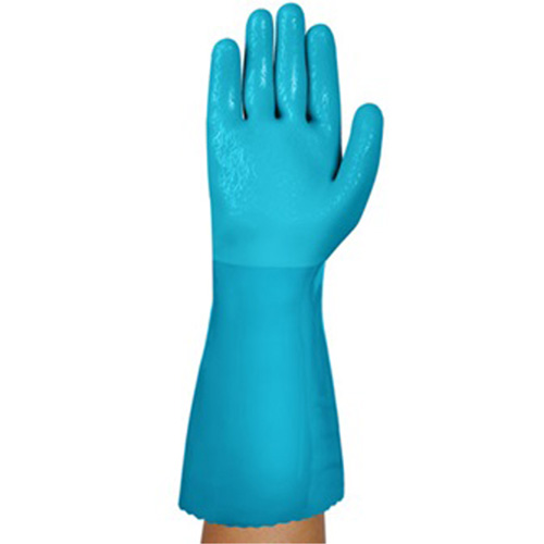 Gants r&eacute;sistants aux produits chimiques AlphaTec 04-003, Taille 8, 14" lo, Nitrile/PVC, Doublure en Molleton, Gant de calibre hiver Fastek
