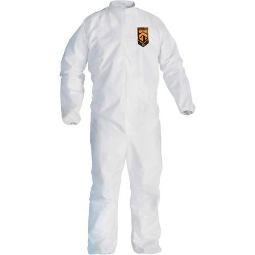 KleenGuard KGA300 Coveralls, 4X-Large, White, Microporous Fastek