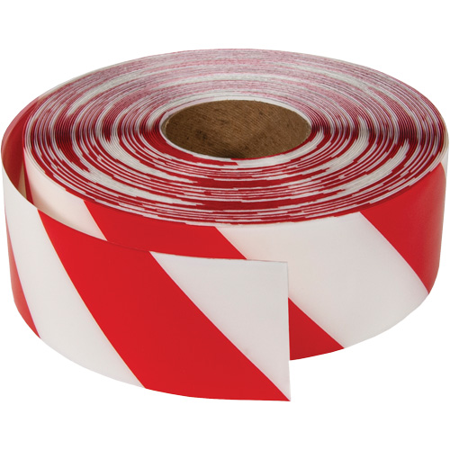 Ruban de marquage tr&egrave;s r&eacute;sistant pour plancher ArmorStripe, 3" x 100', PVC, Rouge et blanc Fastek