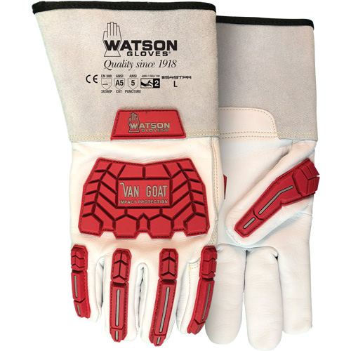 Van Goat Cut & Impact Gloves, Size X-Small, Cutshield Shell, ASTM ANSI Level A5/EN 388 Level E Fastek