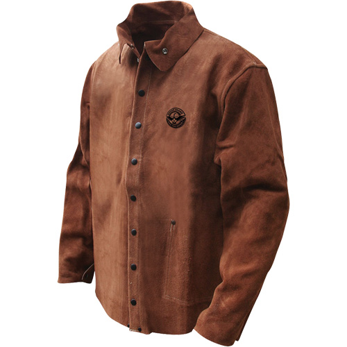 Gander Brand Split Cowhide Welding Jacket, Leather, 4X-Large, Brown Fastek