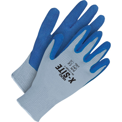 X-Site Gloves, 7, Latex Coating, Polyester/Cotton Shell Fastek