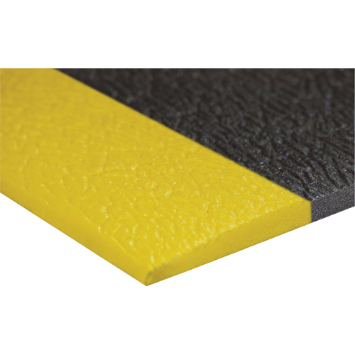 Airsoft Anti-Fatigue Mat, Pebbled, 3' x 5' x 3/8", Black/Yellow, PVC Sponge Fastek
