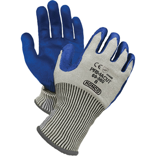 PrimaCut Cut Resistant Gloves, Size 8, 13 Gauge, Nitrile Coated, HPPE Shell, ANSI/ISEA 105 Level 4/EN 388 Level 5 Fastek