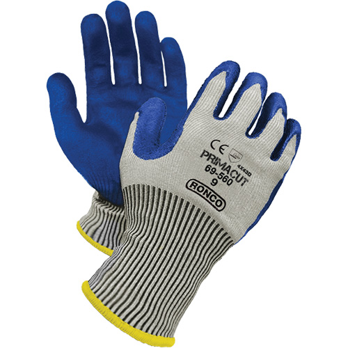 PrimaCut Cut Resistant Gloves, Size 9, 13 Gauge, Nitrile Coated, HPPE Shell, ANSI/ISEA 105 Level 4/EN 388 Level 5 Fastek