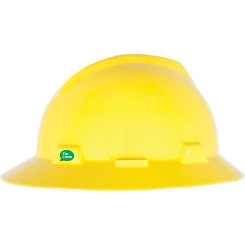 V-Gard&reg; GREEN Slotted Full Brim Hard Hat, Ratchet Suspension, CSA Type 1 Fastek
