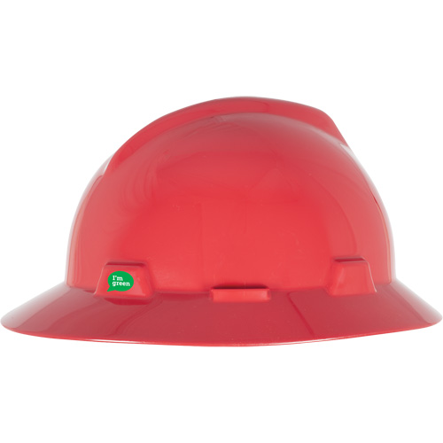 V-Gard&reg; GREEN Slotted Full Brim Hard Hat, Ratchet Suspension, CSA Type 1 Fastek