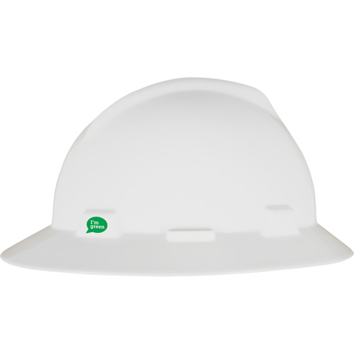 V-Gard&reg; GREEN Slotted Full Brim Hard Hat, Ratchet Suspension, ANSI Type I/CSA Type 1 Fastek