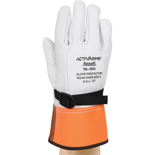 96-003 High Voltage Leather Protector Gloves, Size 8, 12" L Fastek