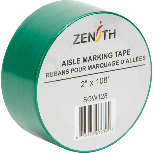 Aisle Marking Tape, 2" x 108', PVC, Green Fastek