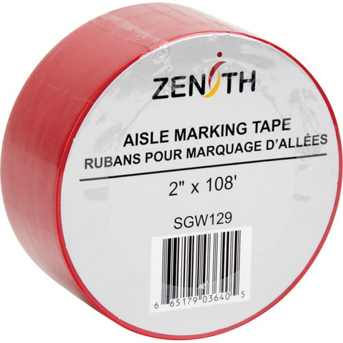 Aisle Marking Tape, 2" x 108', PVC, Red Fastek