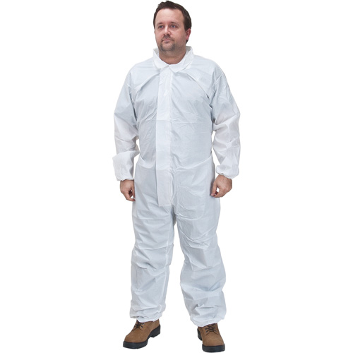 Premium Coveralls, Small, White, Microporous Fastek