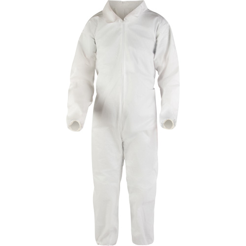 Premium Coveralls, Small, White, Microporous Fastek